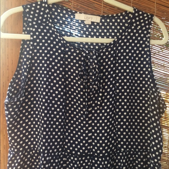 Loft Navy Blue Flower Blouse - Picture 3 of 4